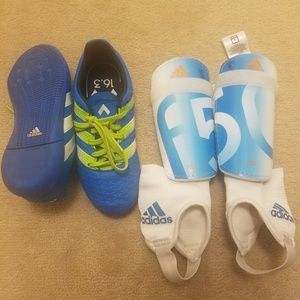 💥 boys soccer shoes and shin guards